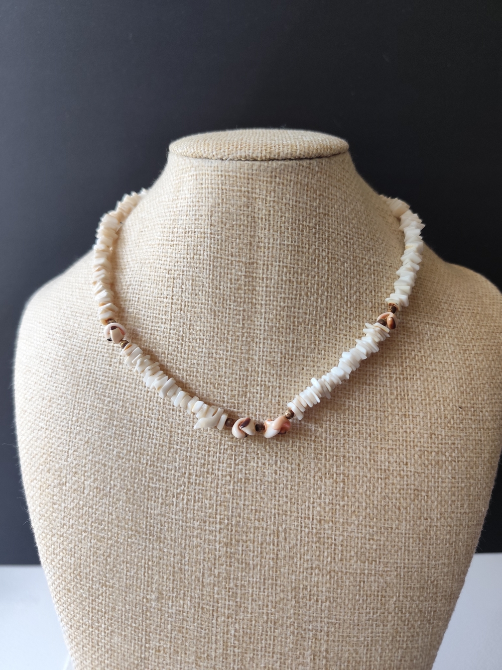 4/$50⭐️Shell Chip Necklace in Cream and Brown
